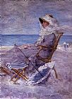Sea Canvas Paintings - Woman on the Sea Shore